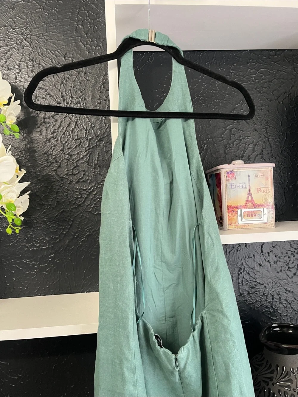 Abercrombie & Fitch Sage Green Maxi Halter Dress